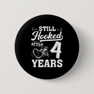 Visserij Koppel 4 Jaar Jubileum 4e Huwelijksfeest Ronde Button 5,7 Cm