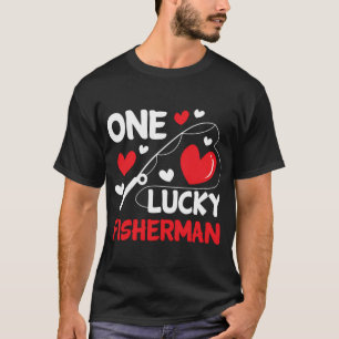 Visserij Koppel Eén Gelukkig Visser Hartjes Cadeau T-shirt