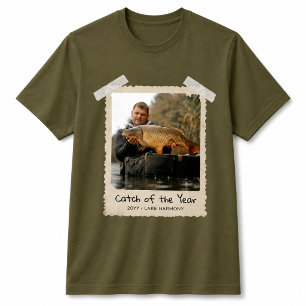 Visserij op maat gemaakte fotoshirt, Retro fotovis T-shirt