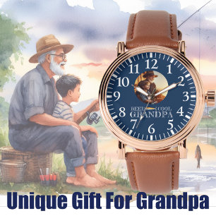 Visserij verjaardagscadeau voor opa foto horloge