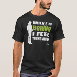 Visserijapparatuur als ik aan het vissen ben voel t-shirt