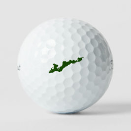 Visserijeiland Classic Logo Golf Balls - groen Golfballen