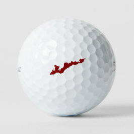 Visserijeiland Classic Logo Golf Balls - Rood Golfballen