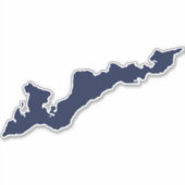 Visserijeiland Silhouette Decal Sticker - Blauw (Voorkant)