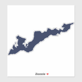 Visserijeiland Silhouette Decal Sticker - Blauw
