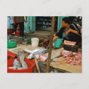 Visserijmarkt Kalimantan bij Pangkalanbun Briefkaart