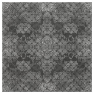 Vissernet Damask Skulls Gothic Stof
