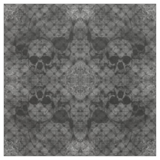 Vissernet Damask Skulls Gothic Stof