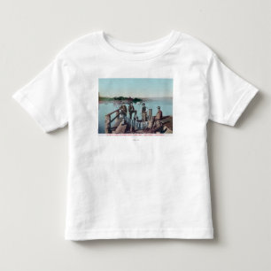 Vissers die de vangst van de dag zien kinder shirts
