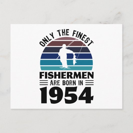 Vissers geboren in 1954 70e verjaardag viscadeaus briefkaart (Voorkant)