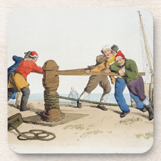 Vissers in Capstan uit 'Costume of Great Bri' Bier Onderzetter (Voorkant)