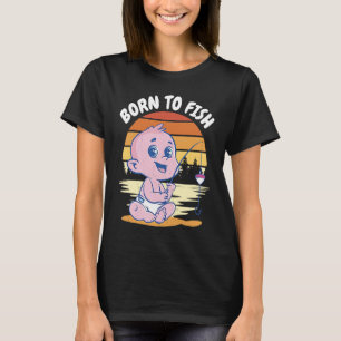 Visser's kind Geboren om te vissen T-shirt
