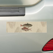 Vissers met roodbaars bumpersticker (Op auto)