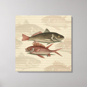 Vissers met roodbaars canvas afdruk