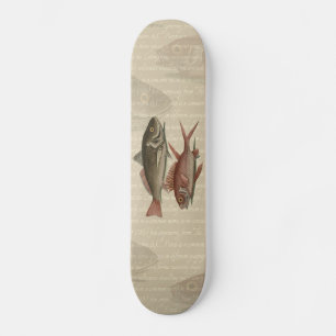 Vissers met roodbaars skateboard