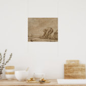 Vissers op de Zee Shore, 1623 Poster (Keuken)