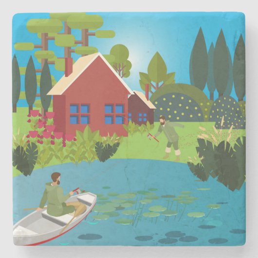 Vissers Stenen Onderzetter (Voorkant)