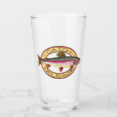 Vissers van regenboogforel die de regenboogforel v glas (Voorkant)