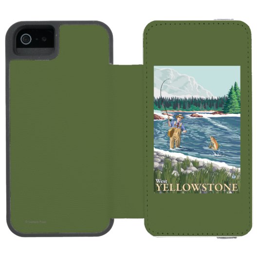 Vissers - West-geelsteen, Montana Incipio iPhone Portemonnee Hoesje (Agenda Open)