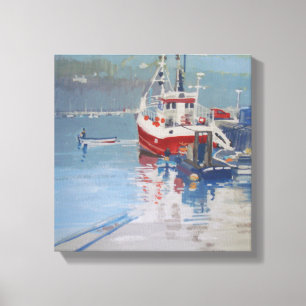 Vissers zalmvis canvas afdruk