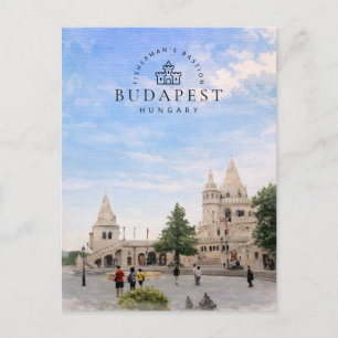 Vissersbastion Boedapest Hongarije Aquarel Feestdagenkaart