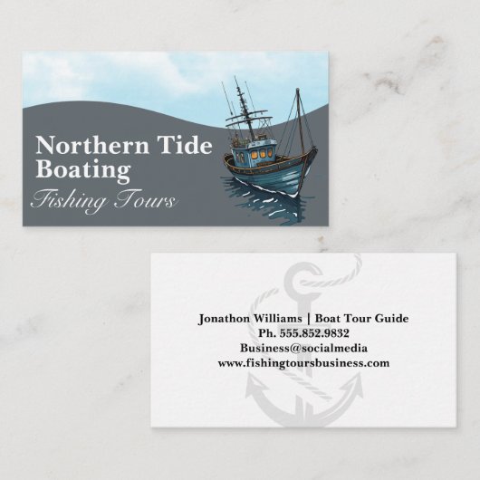 Vissersboot | Zeeanker Visitekaartje (Voorkant / Achterkant)