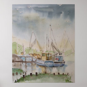 Vissersboten in Rye Harbour East Sussex Engeland Poster