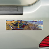 Vissersboten op het strand bumpersticker (Op auto)
