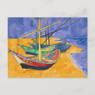 Vissersboten op het strand van Vincent Van Gogh Briefkaart