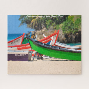 Vissersboten Puerto Rico.Kerstgroeten Legpuzzel