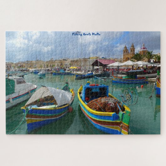 Vissersboten van Malta. Legpuzzel (Horizontaal)