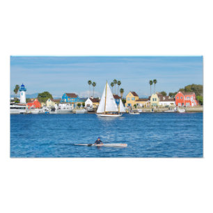 Vissersdorp - Marina Del Rey, CA Foto Afdruk