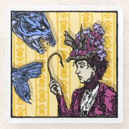 Vissershaak - Pop Gothic Nightmare Surreal Art Glazen Onderzetter