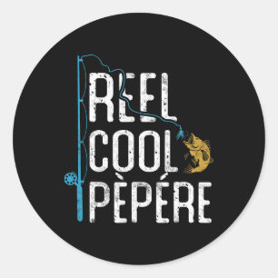 Visspoel Cool Pepere Vaderdag Cadeau Visser Ronde Sticker