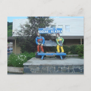 Visstandbeeld in Kodiak Alaska Briefkaart
