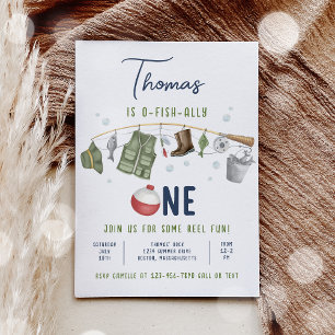 Vist 1e verjaardag O-Fish-Ally One Verjaardag Kaart