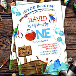 Vist 1st Birthday Boy O-fish-ally Kaart