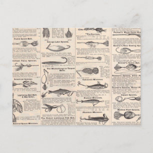 Vist: Antiek visser uit de jaren 1900 Briefkaart