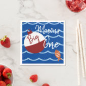 Vist Big One First Birthday Fish Waves Servet (Insitu)