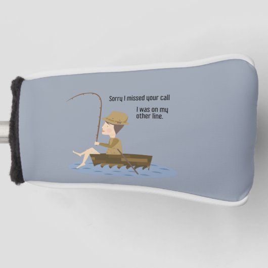 Vist Blauw Funny Droevig Uw Citaat van de Vraag ge Golfheadcover (Voorkant)