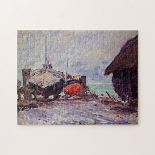 Vist Boats in Étretat Monet Fine Art Legpuzzel