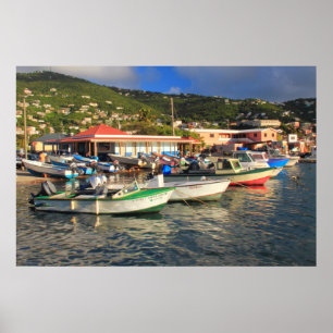 Vist Boats in Frenchtown, St. Thomas USVI Poster
