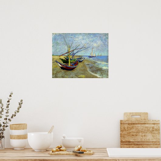 Vist boats op de Beach Vincent Van Gogh Print (Keuken)