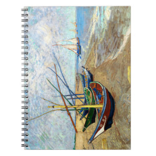 Vist Boats op de zangeres-Maries Beach Van Gogh ar Notitieboek