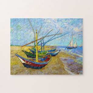 Vist Boats op het strand door Vincent Van Gogh Legpuzzel