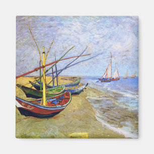 Vist Boats op het strand, Vincent Van Gogh Magneet