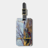 Vist Boats op strand Bagagelabel (Voorkant verticaal)