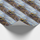 Vist Boats op strand Cadeaupapier (Hoek)