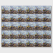 Vist Boats op strand Cadeaupapier (Vlak)