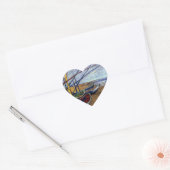 Vist Boats op strand Hart Sticker (Envelop)
